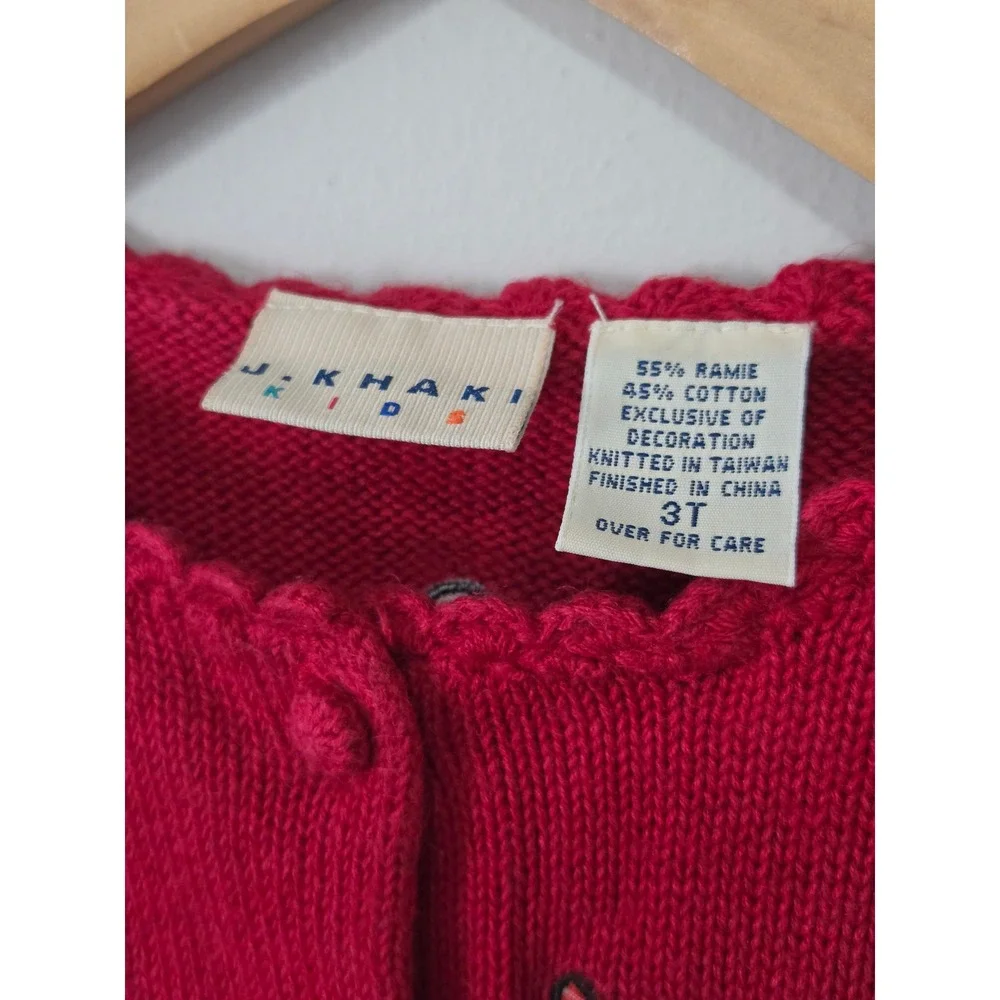 J Khaki Kids Red Gingerbread Christmas Sweater Vest Toddler 3T Holiday Knit‎